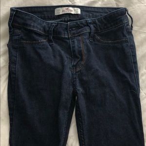 Dark blue jean, barely worn.